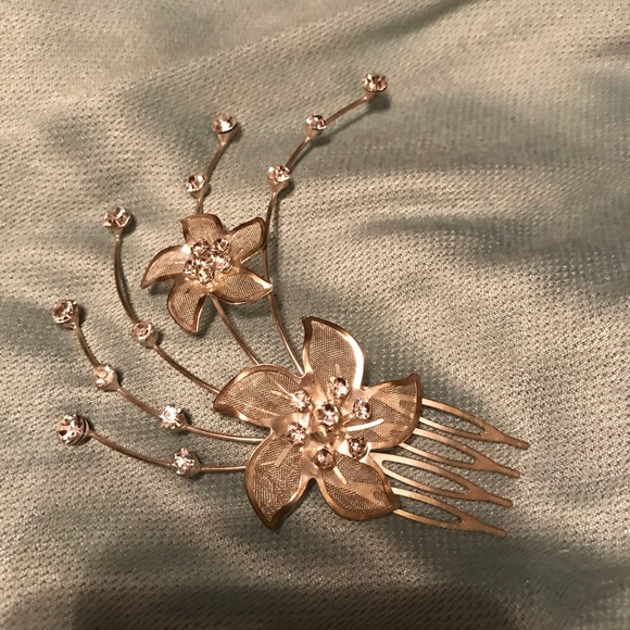 Vintage SILVER & RHINESTONE BRIDAL-HAIR PIECE well made 1960s - Picture 3 of 8